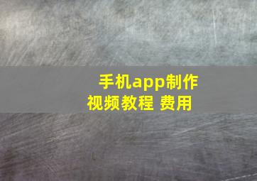 手机app制作 视频教程 费用